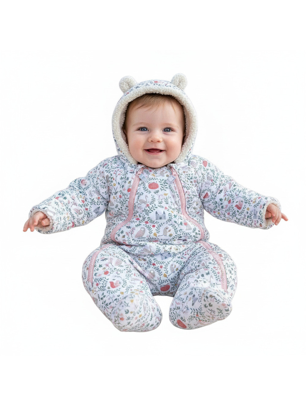 Baby Boden Woodland Fairy Tale Floral Pramsuit Snowsuit Hooded 3-6M 68cm
